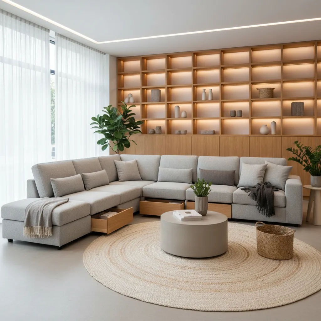 Planificación de un salón modular en una tienda de muebles