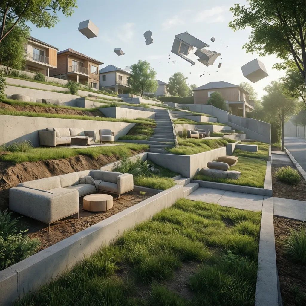 Planificación de niveles de terreno para construir muros de contención