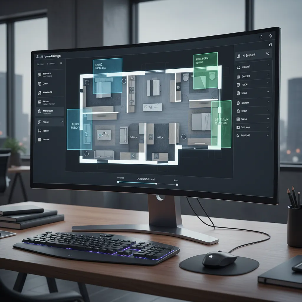 Herramienta digital generando un plano de casa automáticamente