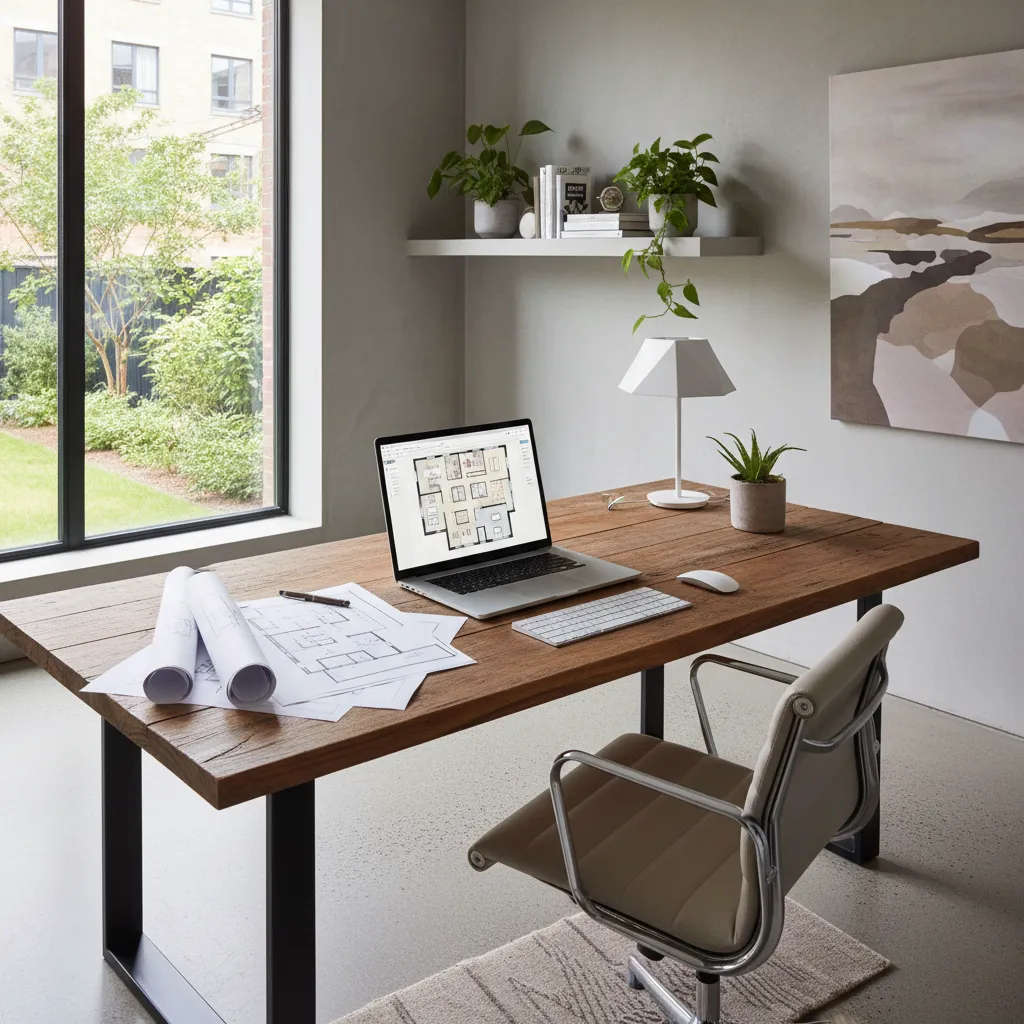 Persona utilizando una herramienta online para crear el plano de su casa