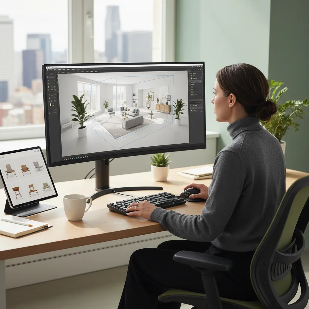 Planificación digital de una habitación utilizando herramientas de diseño 3D