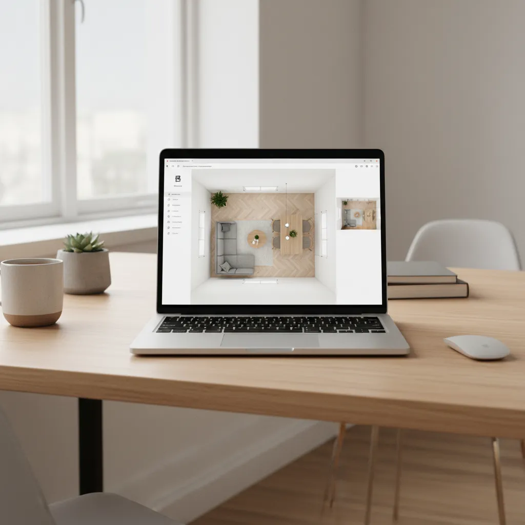 Interfaz de un planificador digital mostrando la distribución de una habitación