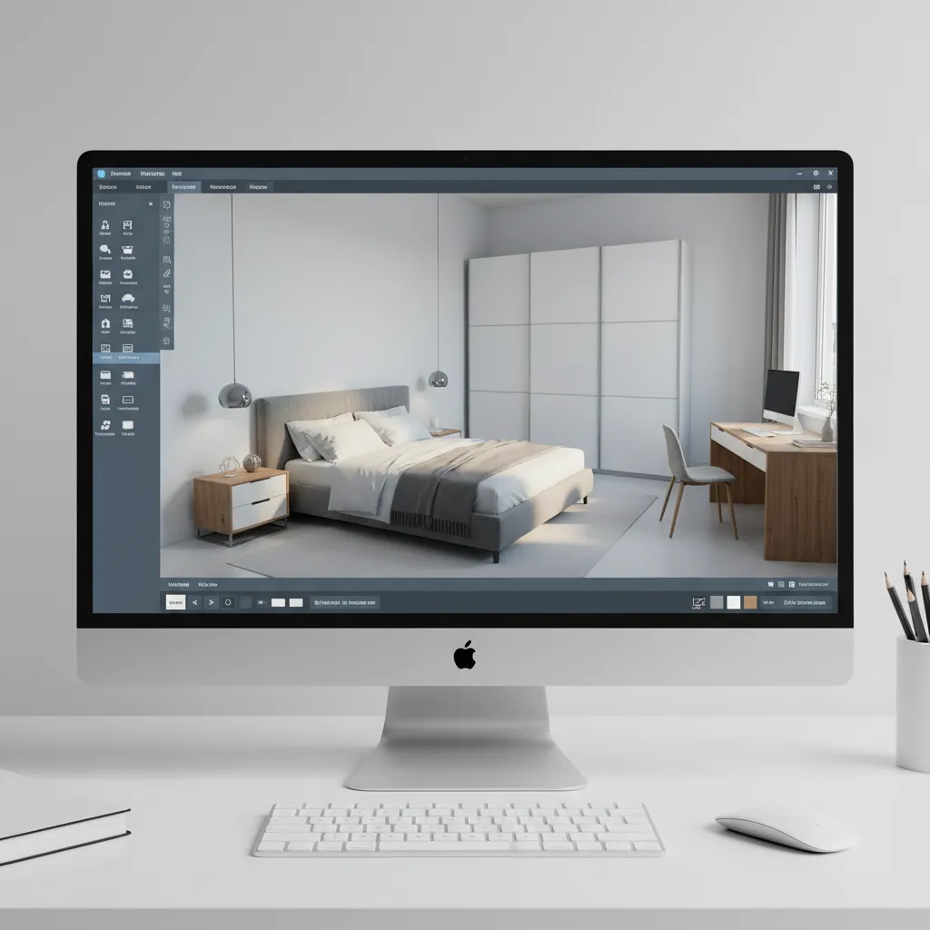 planificador digital de habitación con muebles colocados