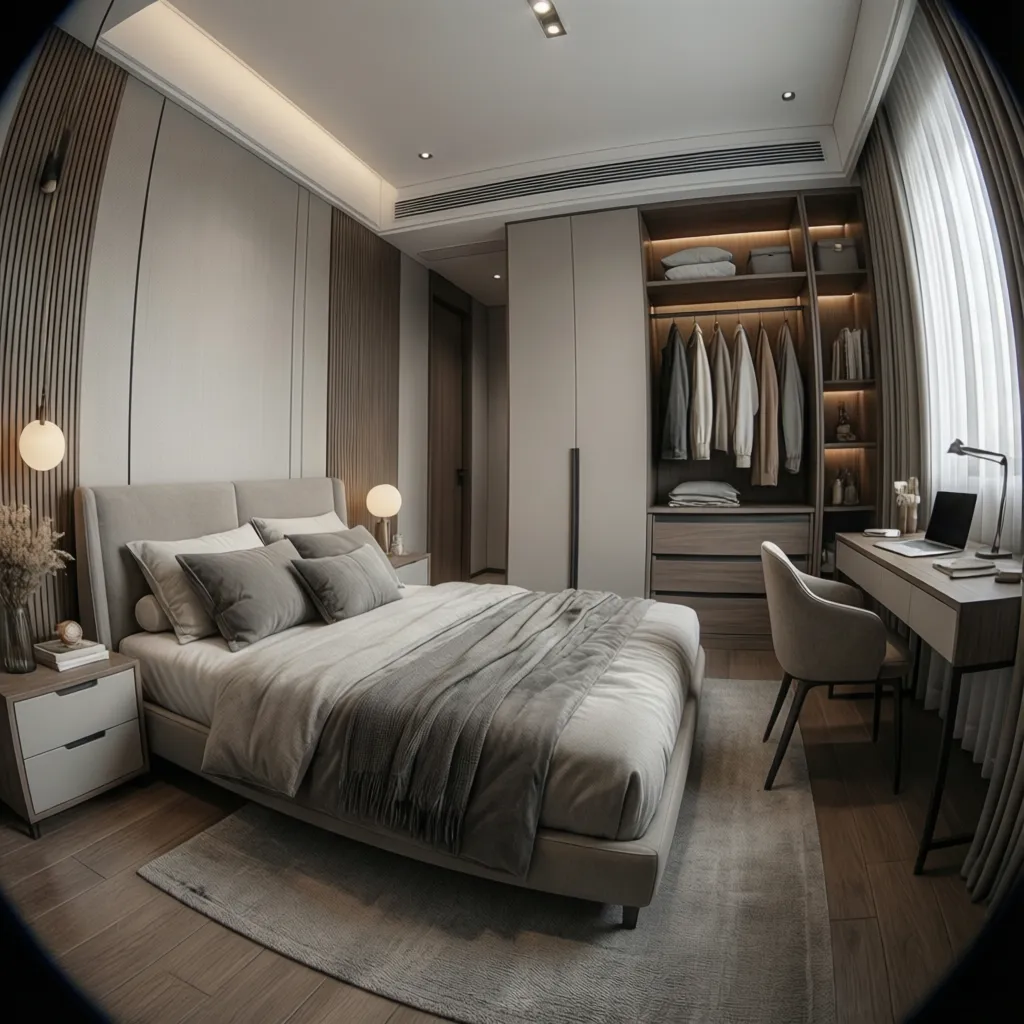 Vista 3D de dormitorio diseñado con software de planificación