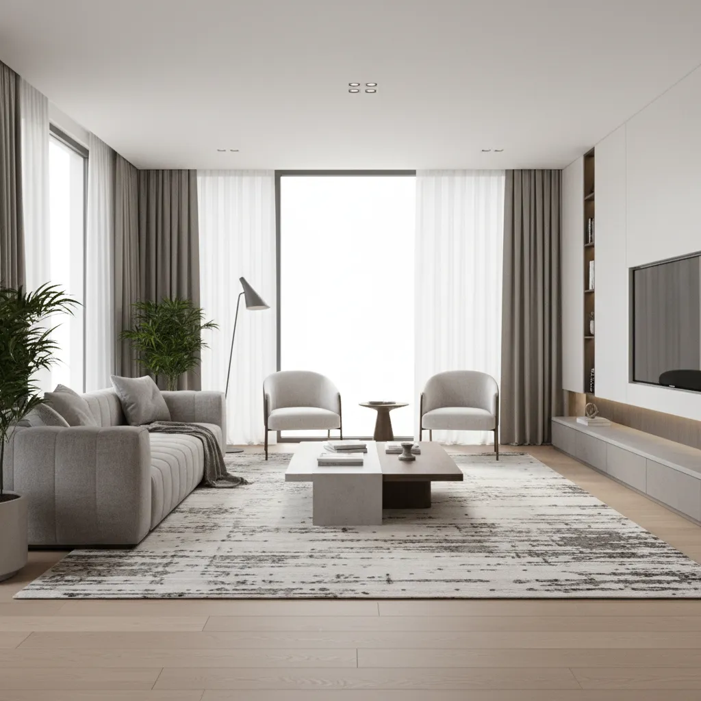 Visualización 3D de una sala de estar creada con un planificador de habitaciones