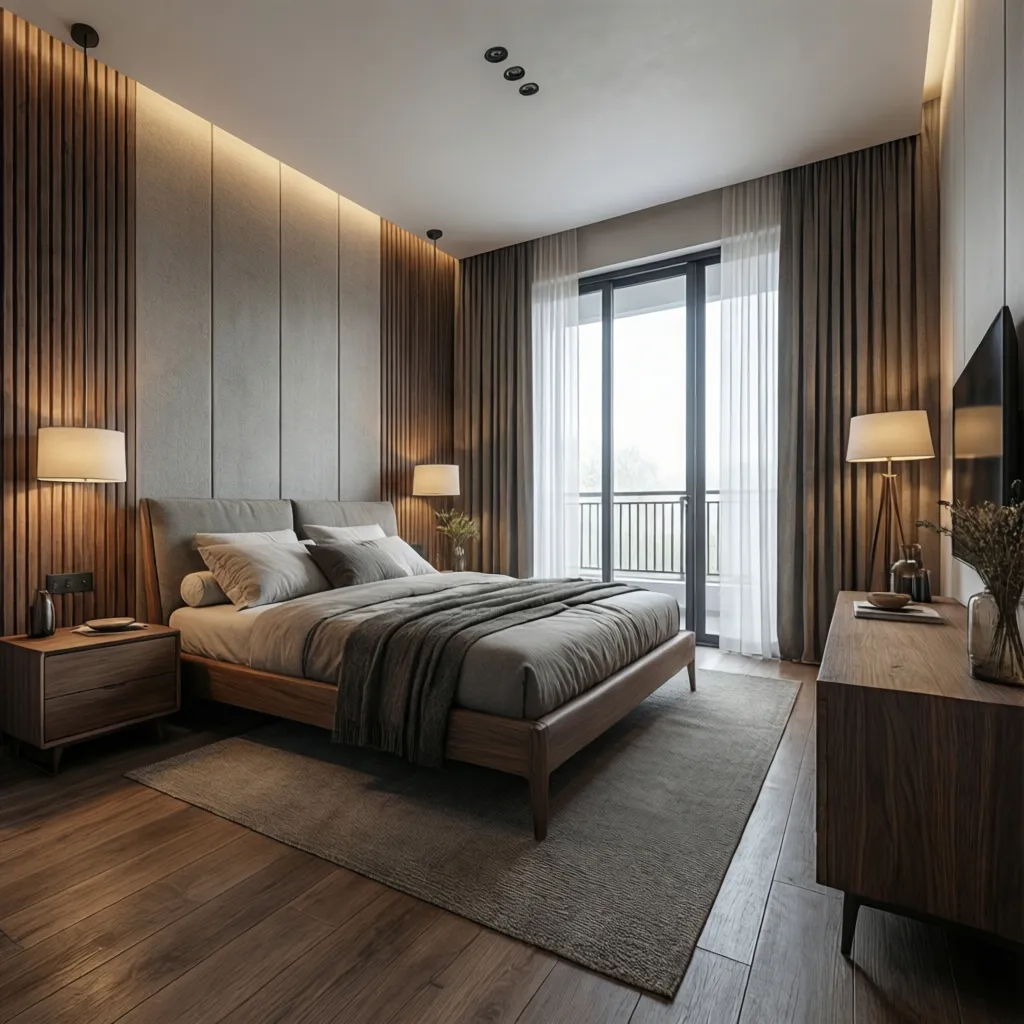 Vista 3D de habitación diseñada digitalmente