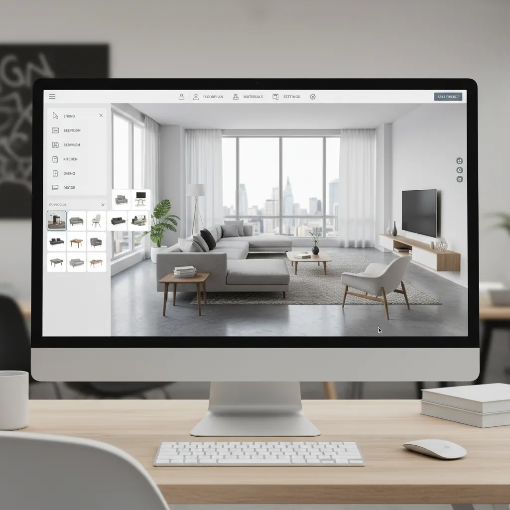 Interfaz digital para planificar habitaciones en 3D