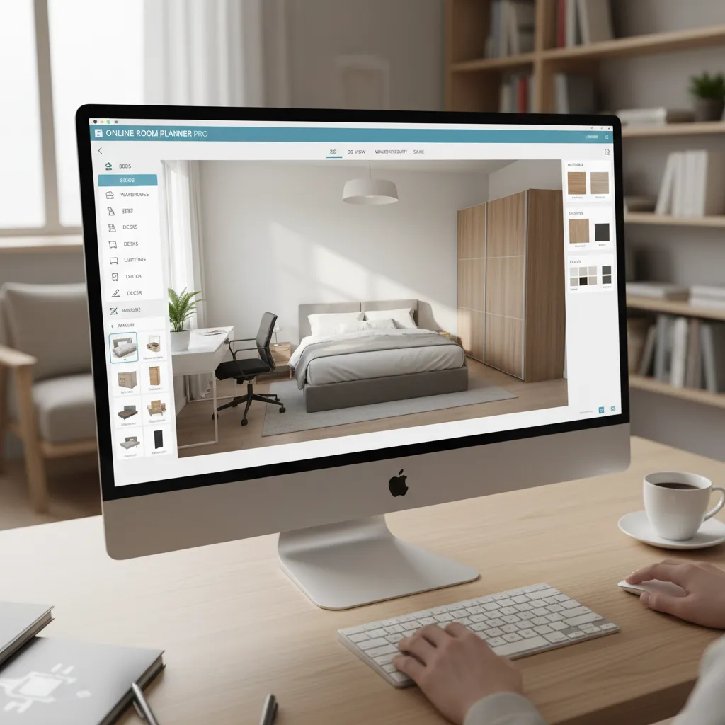 Planificador digital de habitaciones mostrando diseño interior