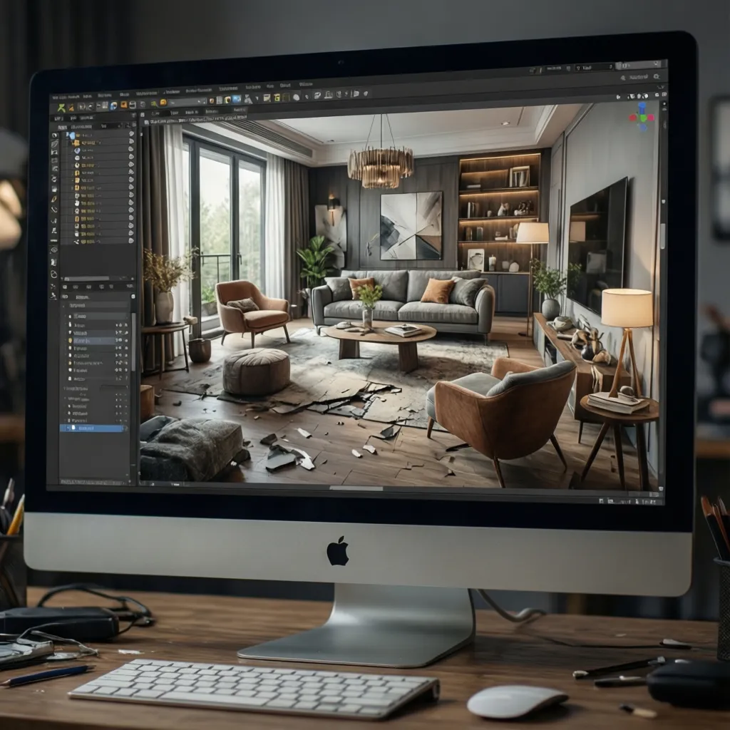 Software de planificación de habitaciones con muebles