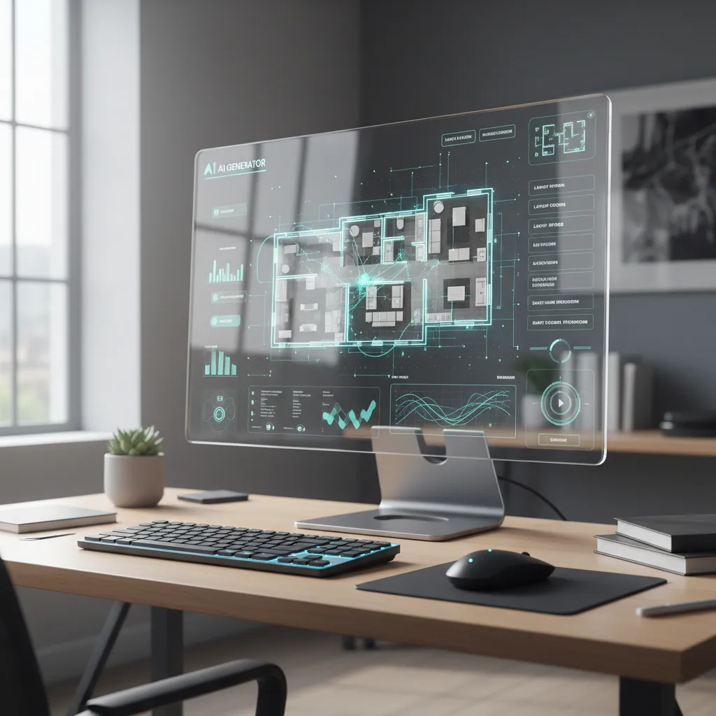 Herramienta digital generando automáticamente un plano de casa mediante inteligencia artificial