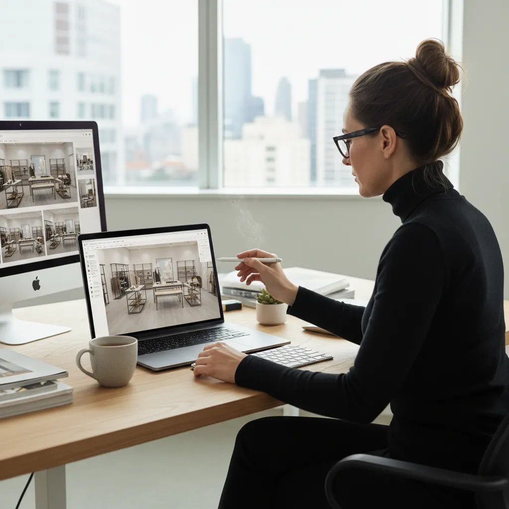 Herramienta digital planificando el interior de una tienda