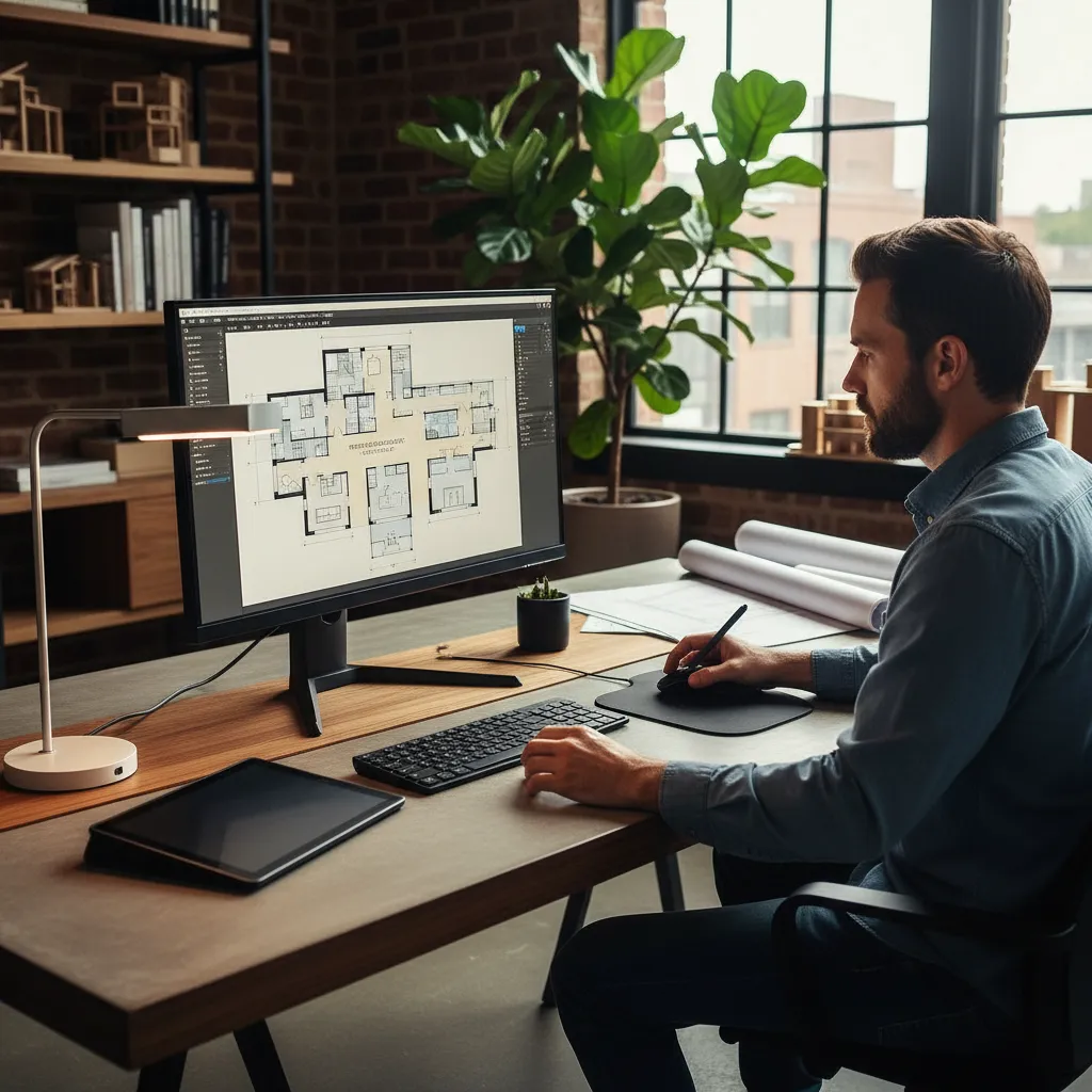 Creación de plano de vivienda usando software de diseño interior
