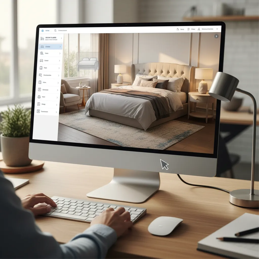 Diseño sencillo de habitación creado con software de planificación de interiores