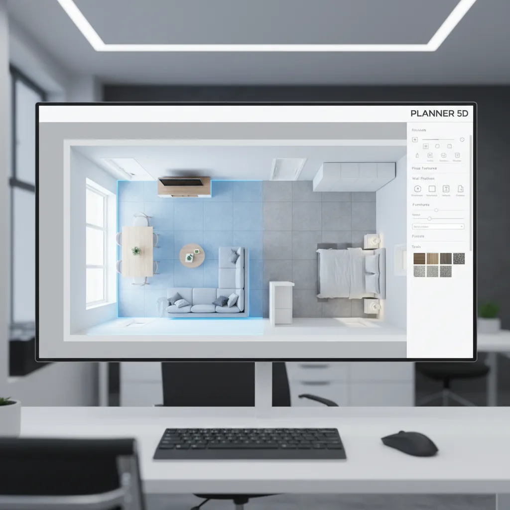 Selecting a room floor surface in Planner 5D design interface