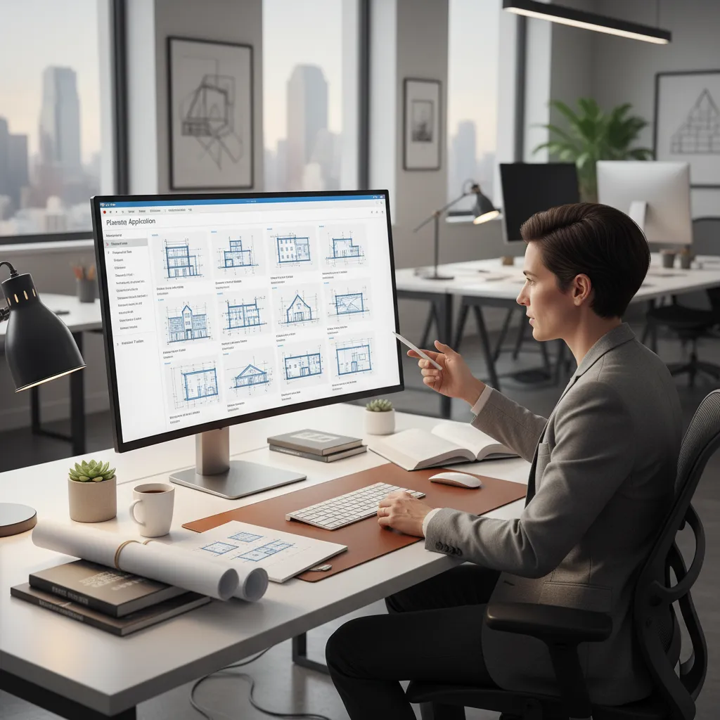 Planning application document list showing floor plans and elevation drawings