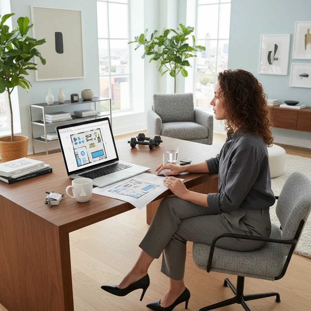 Planificación de un gimnasio en casa usando un plano digital