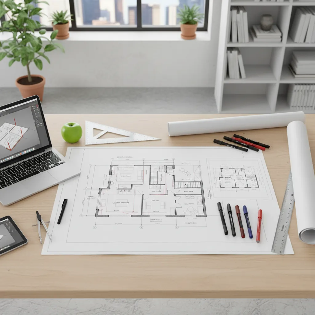 Plano arquitectónico mostrando ampliación de vivienda