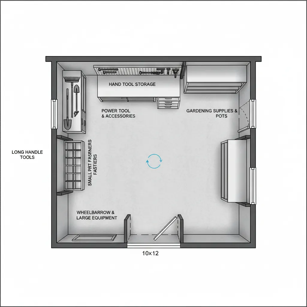 Plano simple de distribución interior de casa de aperos