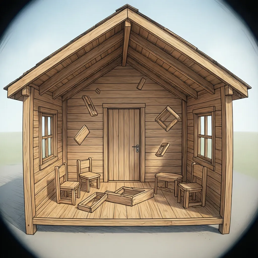 Plano simple de casa de madera para niños