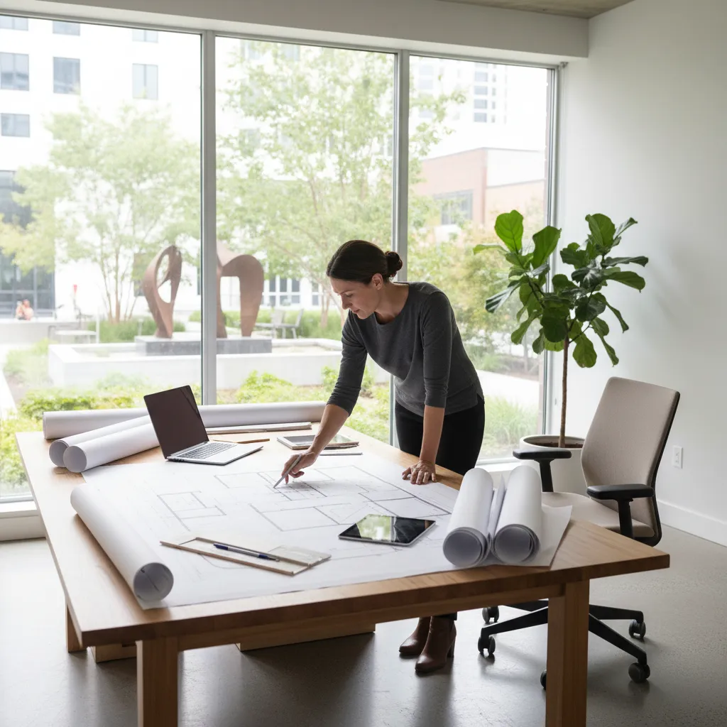 Plano arquitectónico de una casa prefabricada moderna