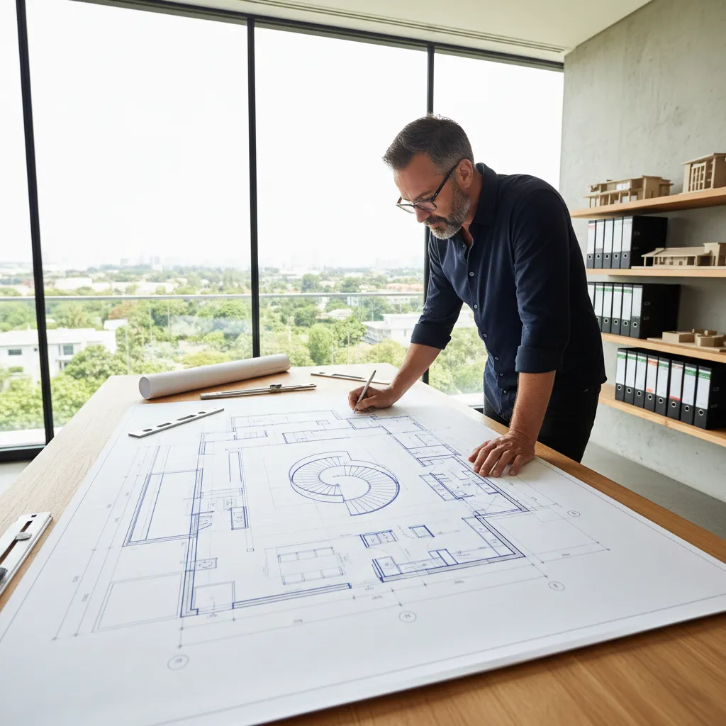 Plano arquitectónico mostrando el espacio para una escalera interior