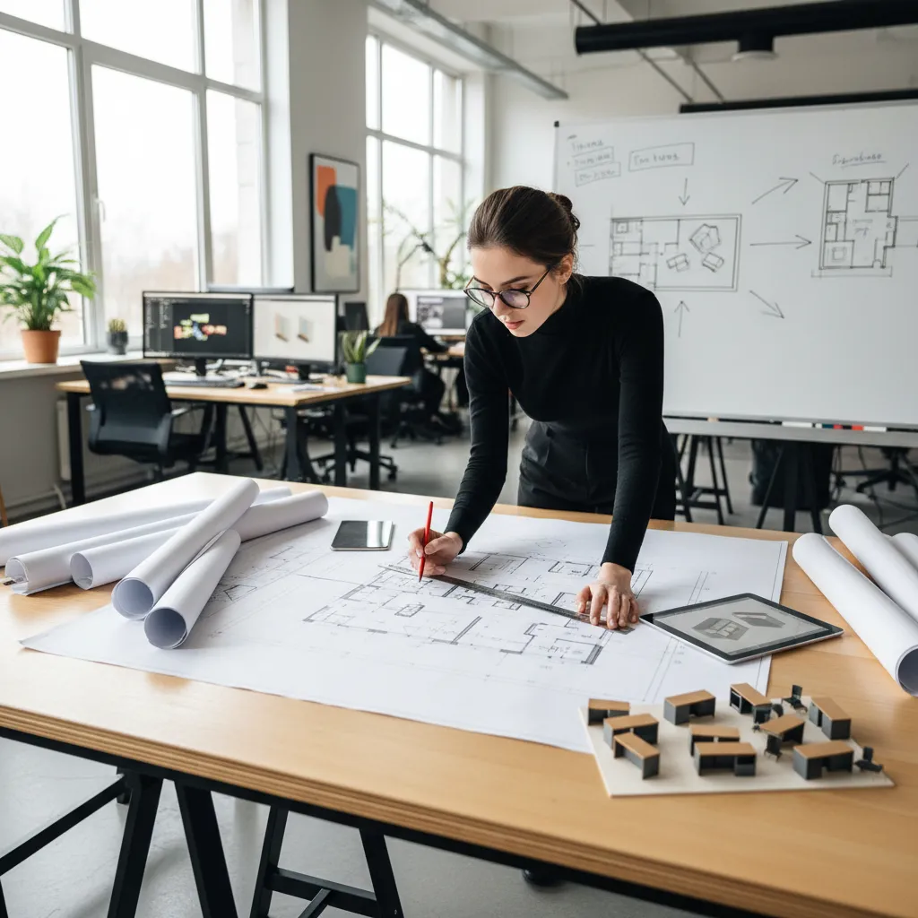 Plano de distribución de una oficina moderna