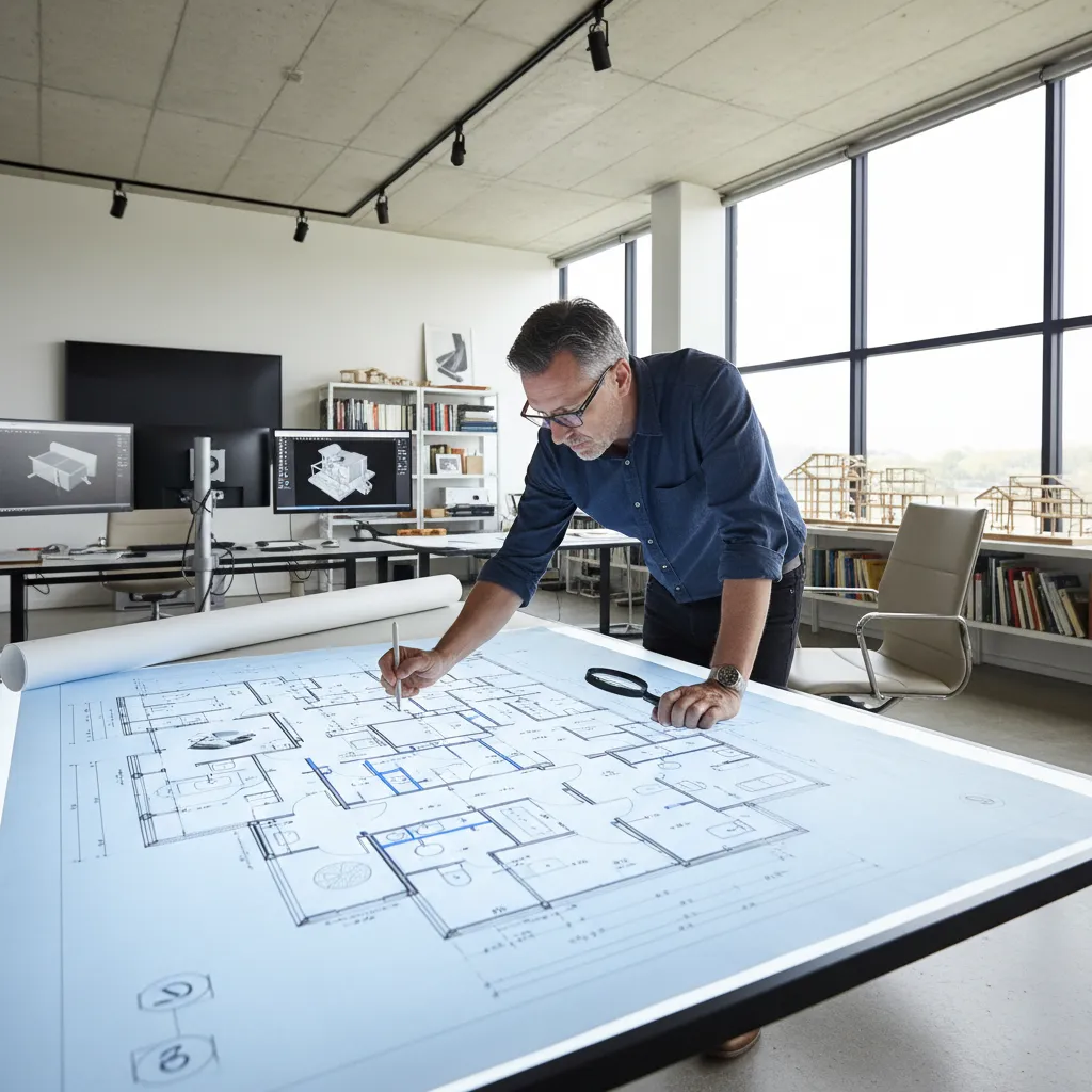 Plano arquitectónico mostrando recorrido de tuberías