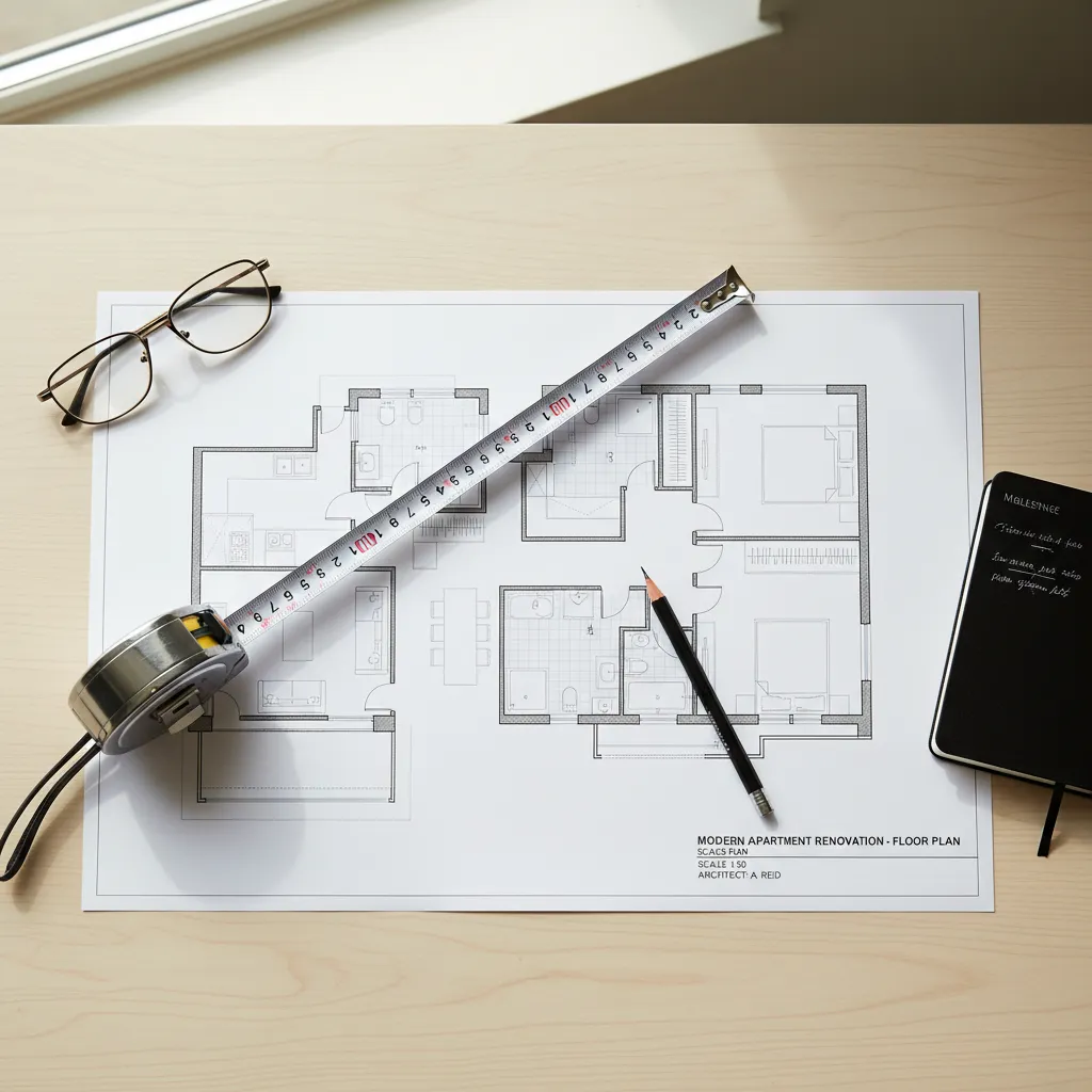 Plano arquitectónico de una vivienda preparado para una reforma