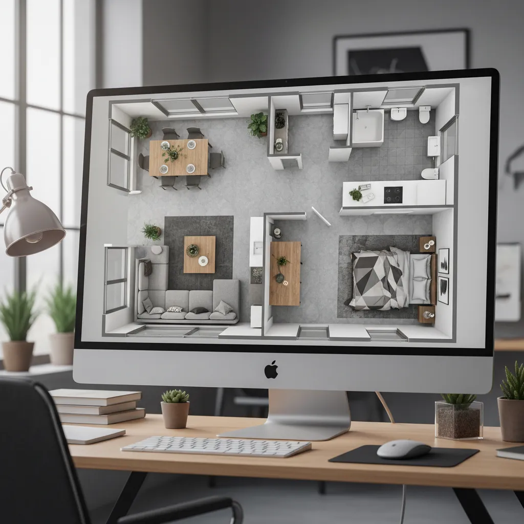 Visualización 3D de la distribución de una vivienda