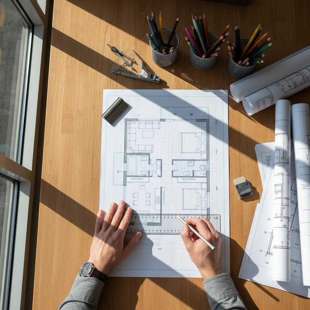 Plano de distribución de un apartamento en diseño interior