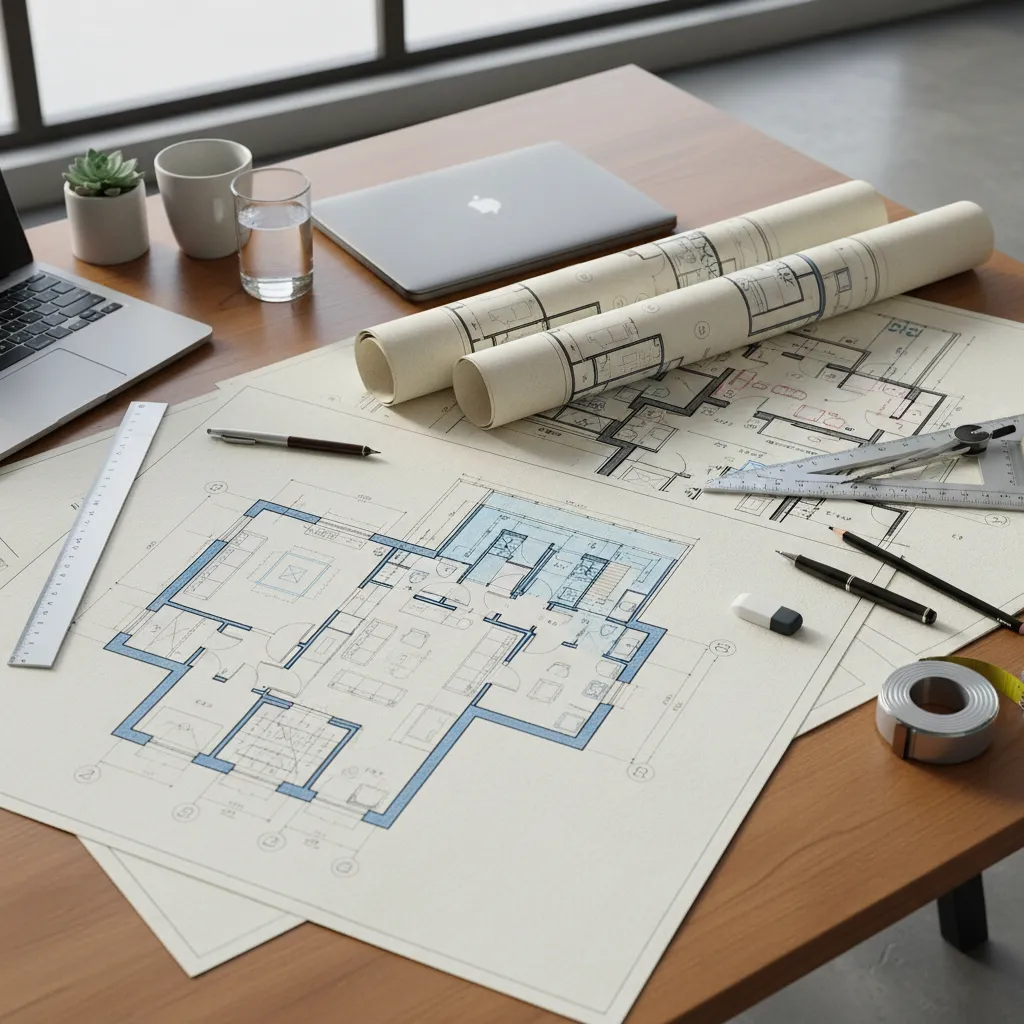 Planos de interiorismo con medidas y distribución del espacio