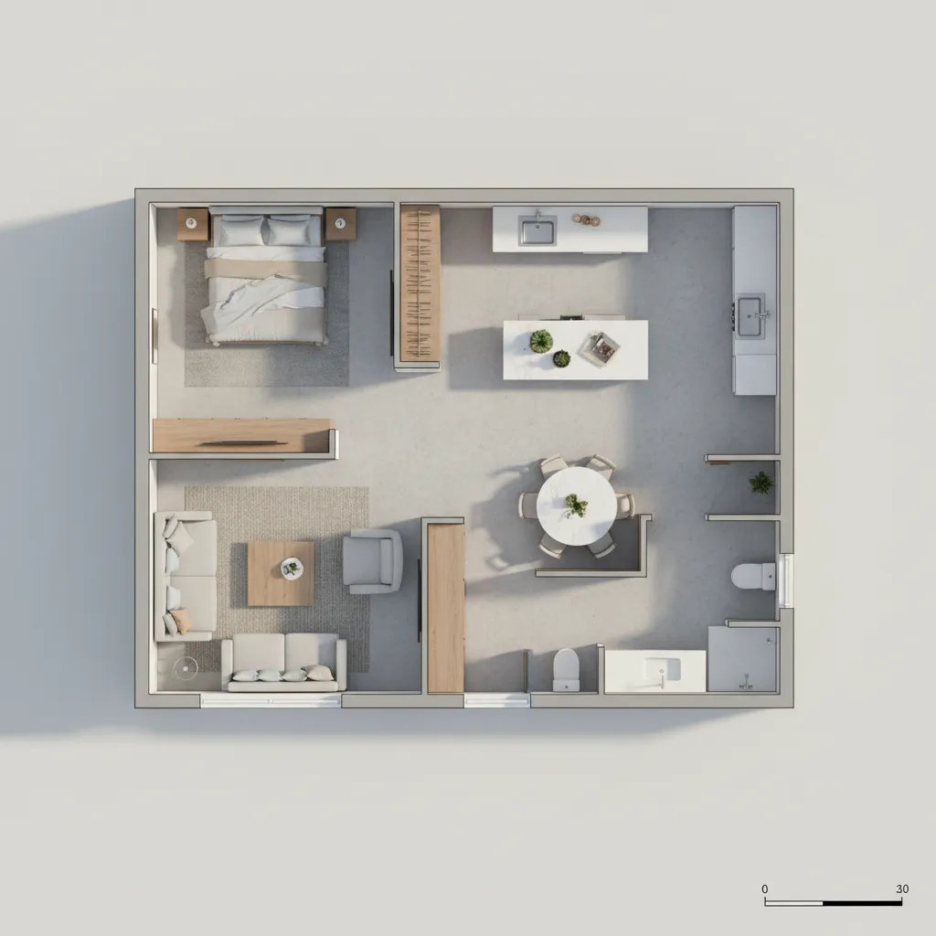 Planta de casa 1 quarto sala cozinha e banheiro: como planejar bem espaços pequenos