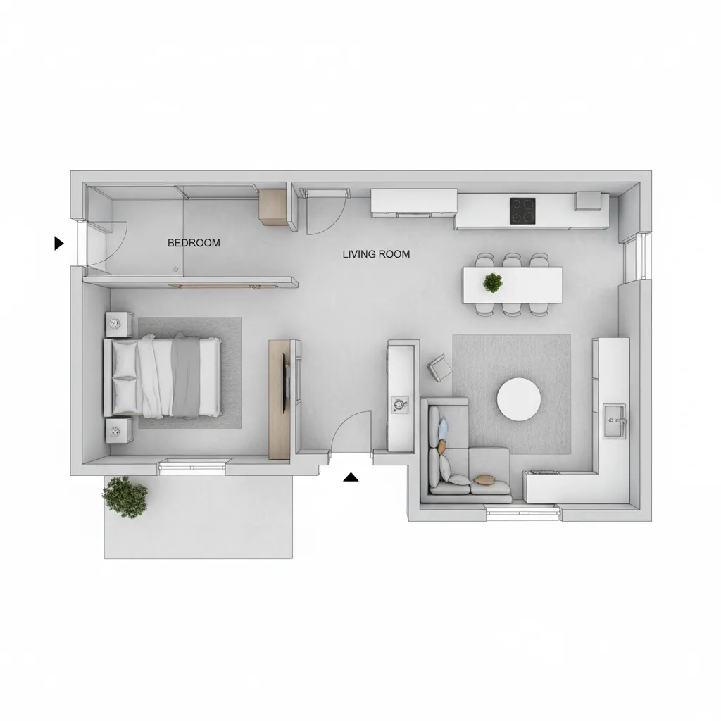 Planta de Casa com 1 Quarto: Ideias Funcionais para Espaços Pequenos