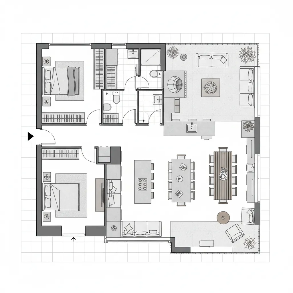 Planta de casa 10x20 com área gourmet e quintal no fundo