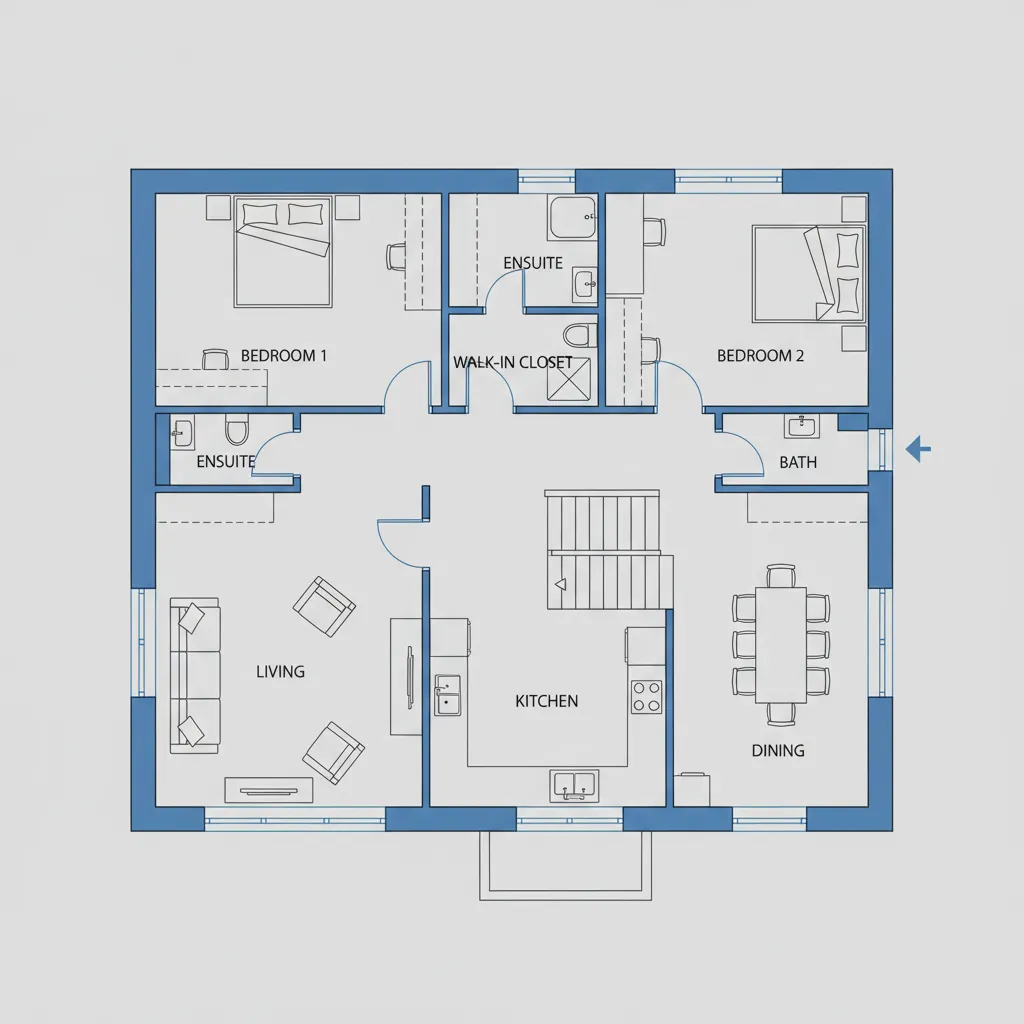 Planta de Casas de 2 Andares Simples: Ideias Funcionais