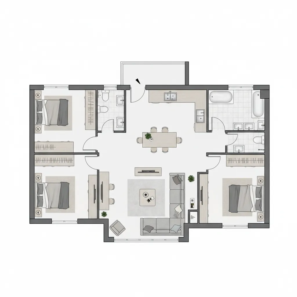 Planta de Casas 2 Quartos e 1 Suíte: Guia Completo