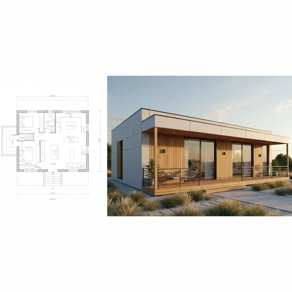 Planta de Casas com 2 Quartos e Varanda Grátis