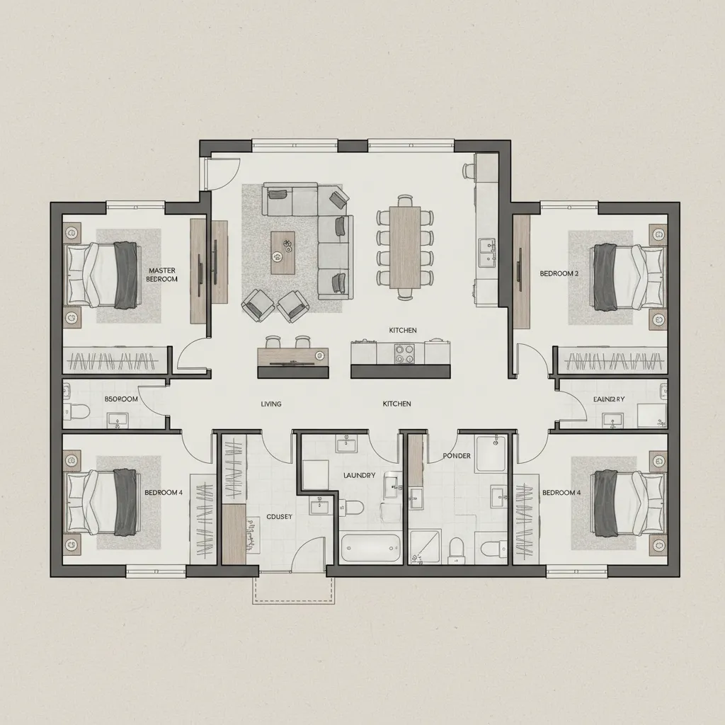 Layout Inteligente Plantas de Casas de 240 m²: Layouts e Ideias