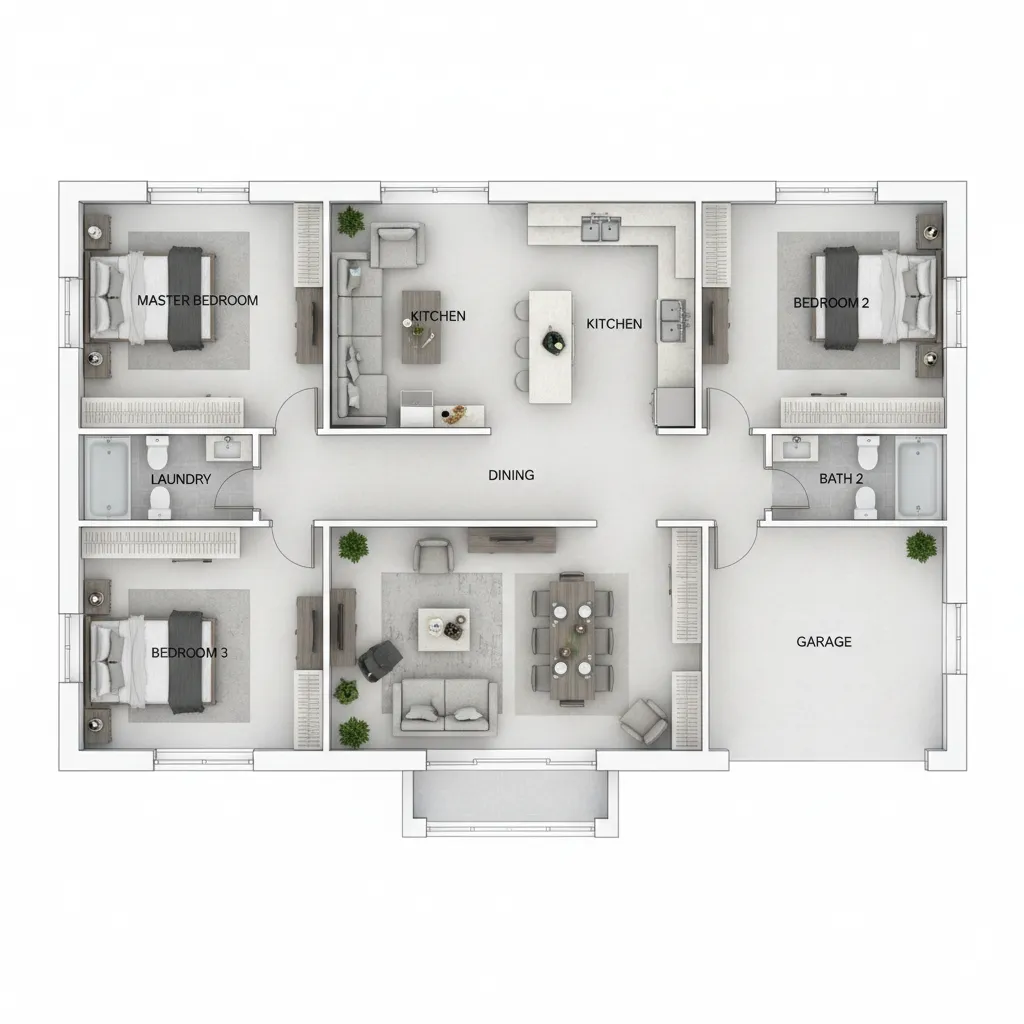 Planta de casa 3 quarto e 2 banheiro: guia prático