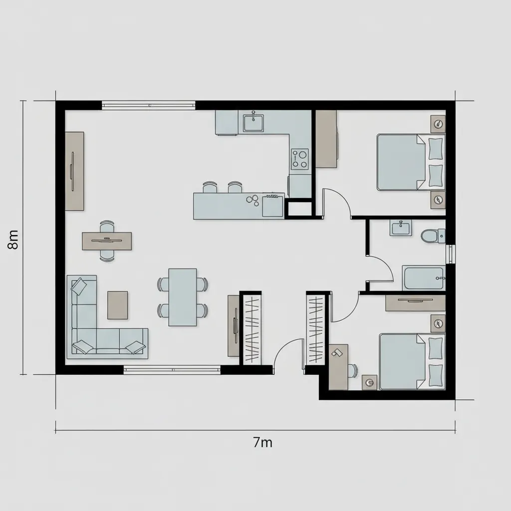 Planta de Casa 8 por 7: Como Planejar um Espaço Pequeno que Funciona de Verdade