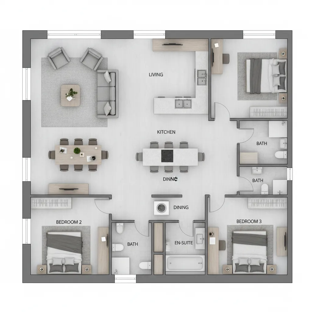 Planta de Casa de 90 m2: Layout Inteligente e Funcional