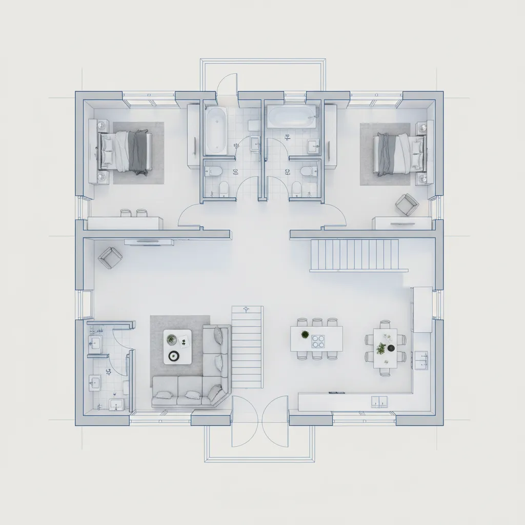 Planta de Casa com Dois Andares: Ideias e Layouts
