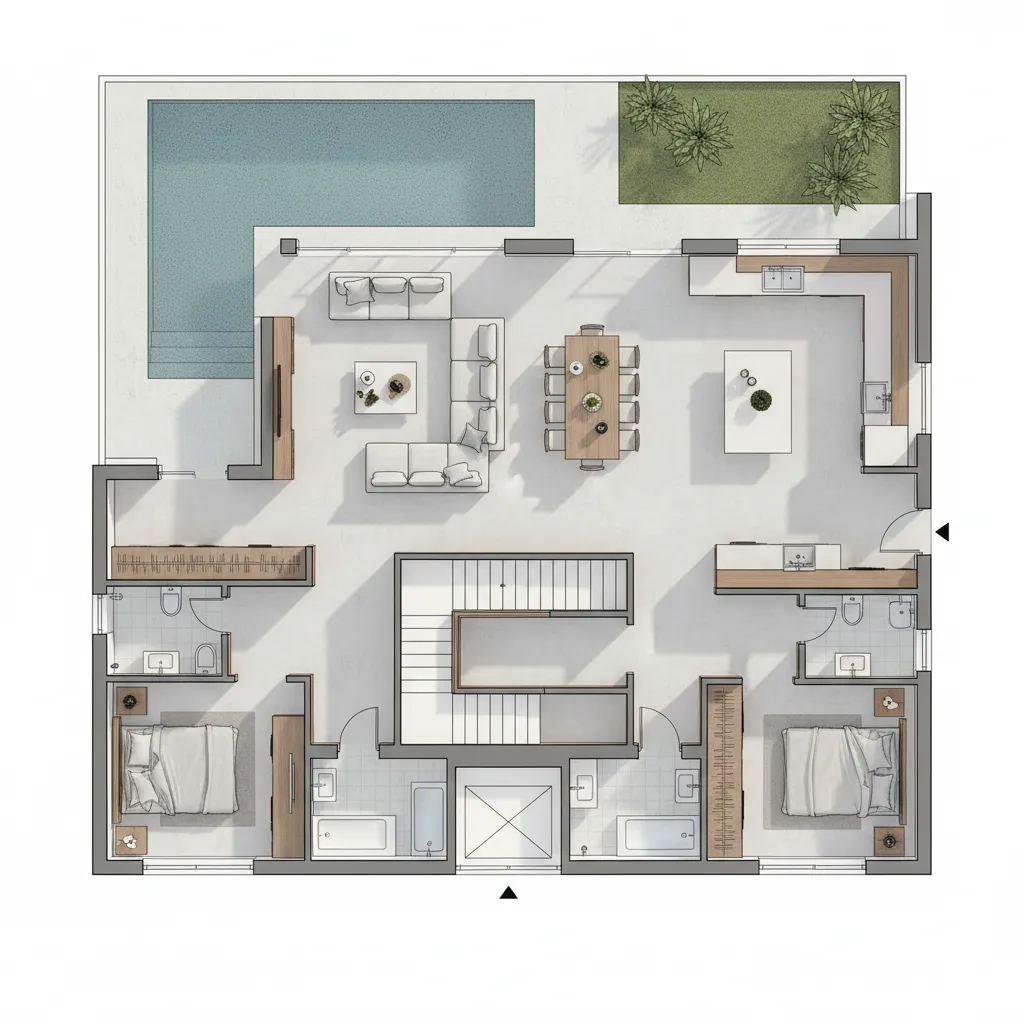Planta de Casa com Escada Interna: Como Planejar um Layout Funcional