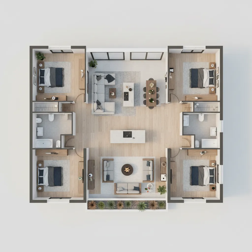 Planta de Casa com 3 Quartos e Suíte: Guia de Layout