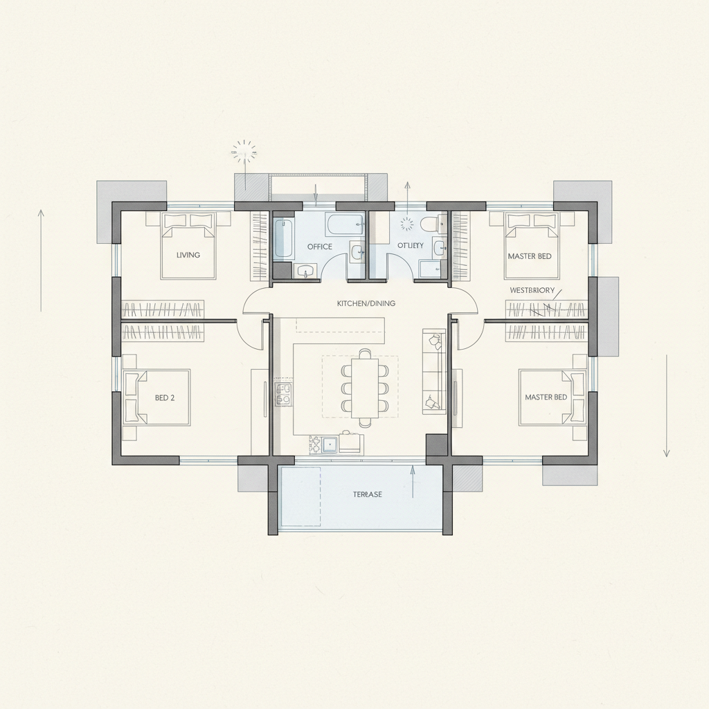 Diseños y distribución de interiores en casas pasivas