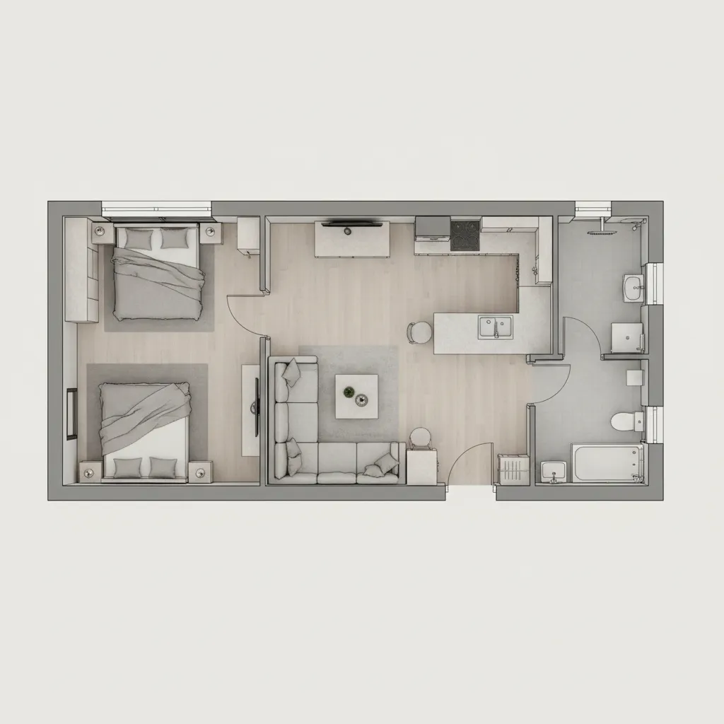 Planta de Casa Pequena 1 Quarto: Ideias Funcionais