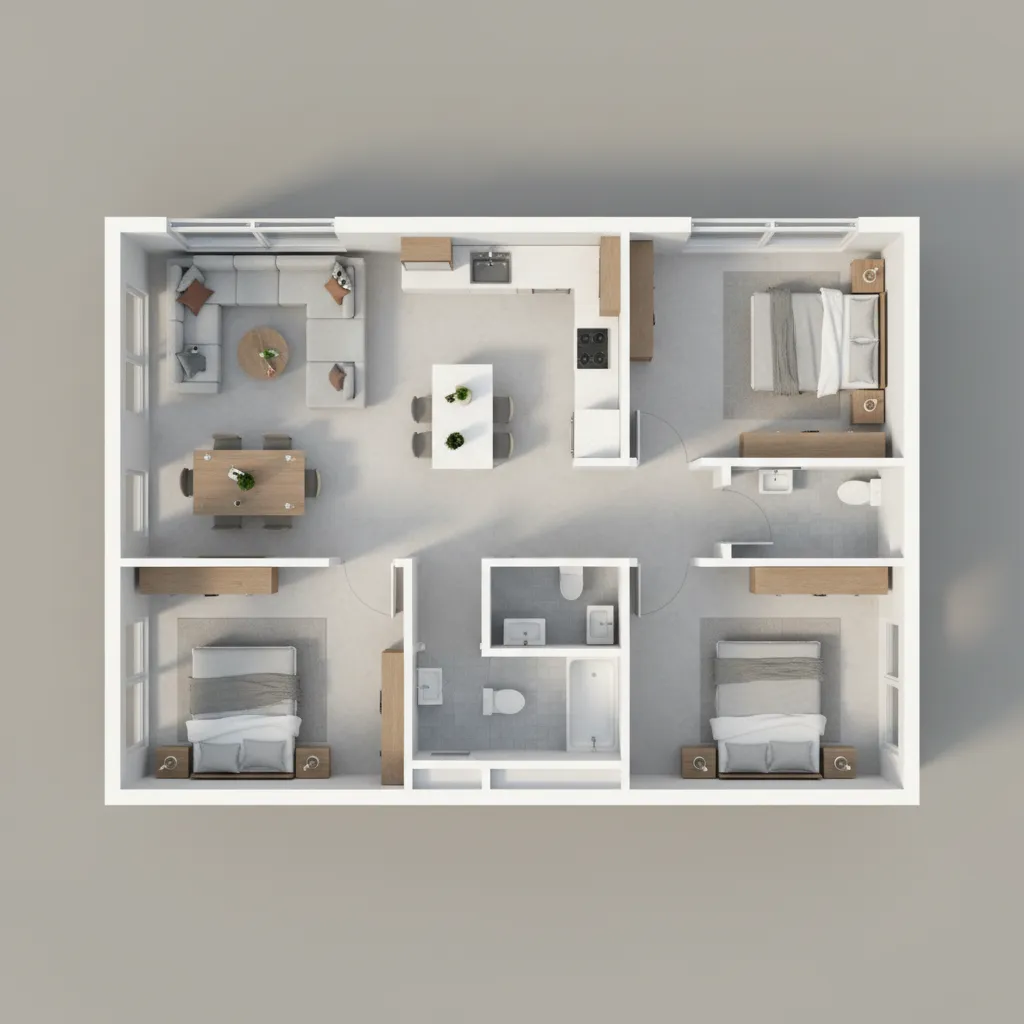 Plantas de Casas Pequenas com 2 Quartos: Ideias Inteligentes