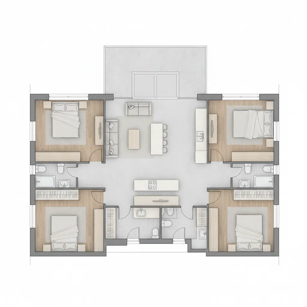 Planta de Casa Térrea com 3 Quartos: Ideias e Layouts