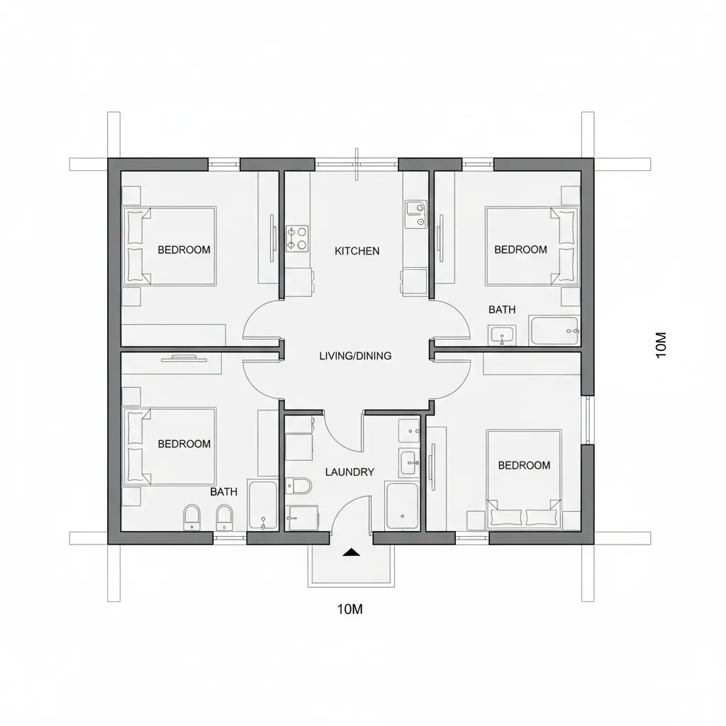 Plantas de Casas de 100m² com 3 Quartos
