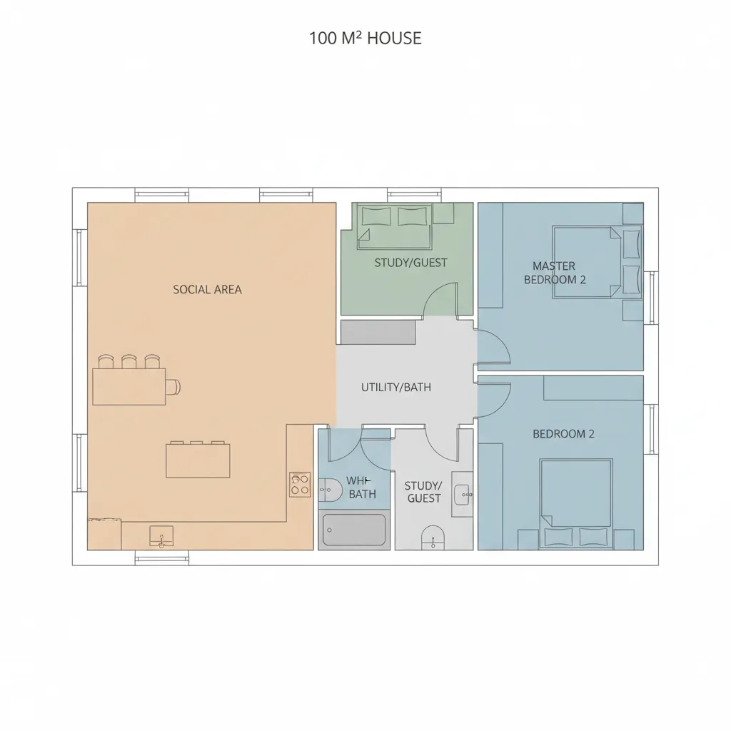 Plantas de Casas de 100m² com 3 Quartos